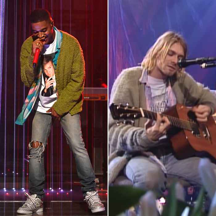 Kid Cudi Pays Tribute to Kurt Cobain and Chris Farley Through Fashion on ‘Saturday Night Live’
