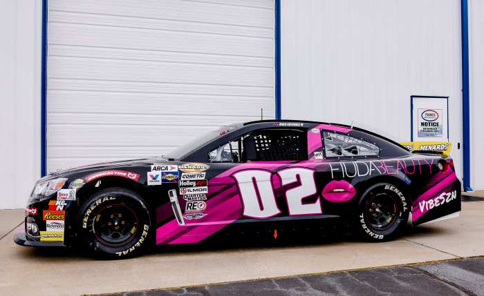 Nascar’s 1st Female Arab Driver Is Showing Up in a Huda Beauty Wrapped Car
