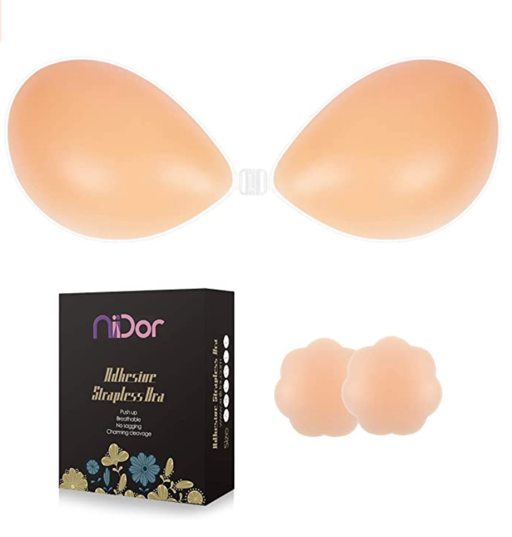 Niidor Self Adhesive Strapless Invisible Backless Sticky Silicone Bra