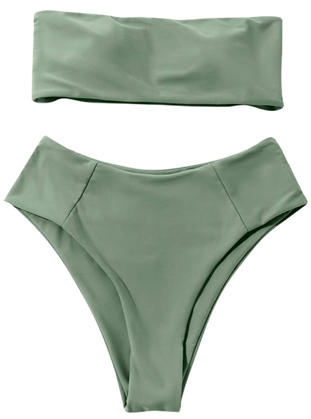 OMKAGI Women's 2 Pieces Bandeau Bikini High Waist Swimsuit