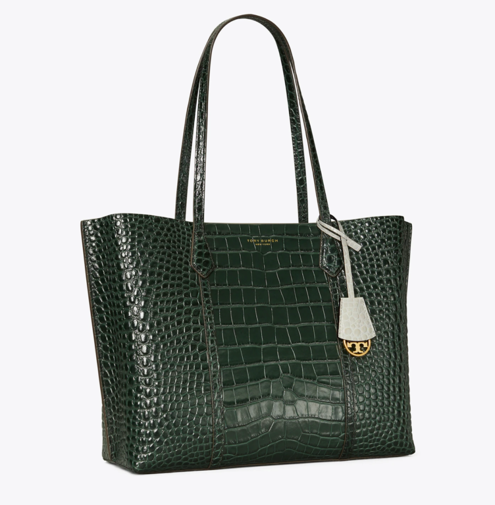 Perry Embossed Triple-Compartment Tote Bag