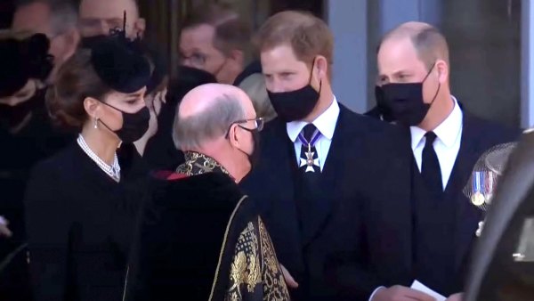 Prince Harry Chats With Prince William Duchess Kate Following Prince Philips Funeral