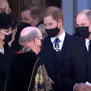 Prince Harry Chats With Prince William Duchess Kate Following Prince Philips Funeral