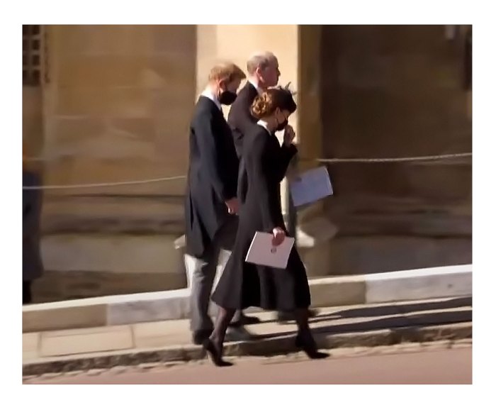 Prince Harry Chats With Prince William Duchess Kate Following Prince Philips Funeral