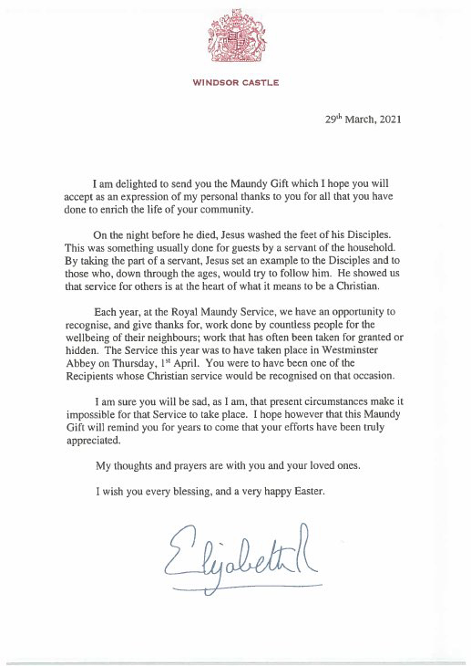 La reina Isabel escribe una conmovedora carta después de la cancelación del servicio previo a la Pascua