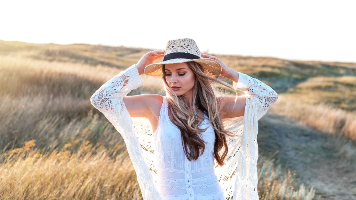 Woman-Wearing-Crochet-Sweater-Stock-Photo