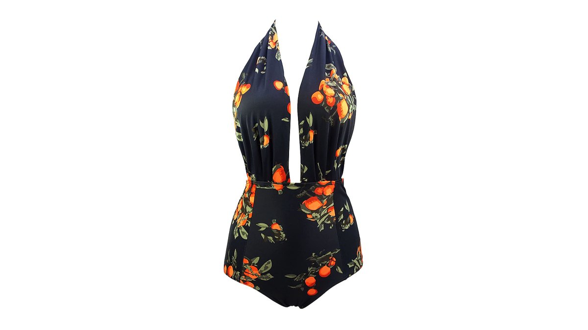 COCOSHIP Retro One-Piece Backless Swimsuit
