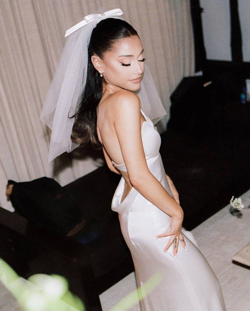 Ariana Grande Covered Up Her Arm Tattoos for Her Wedding Day: Photos