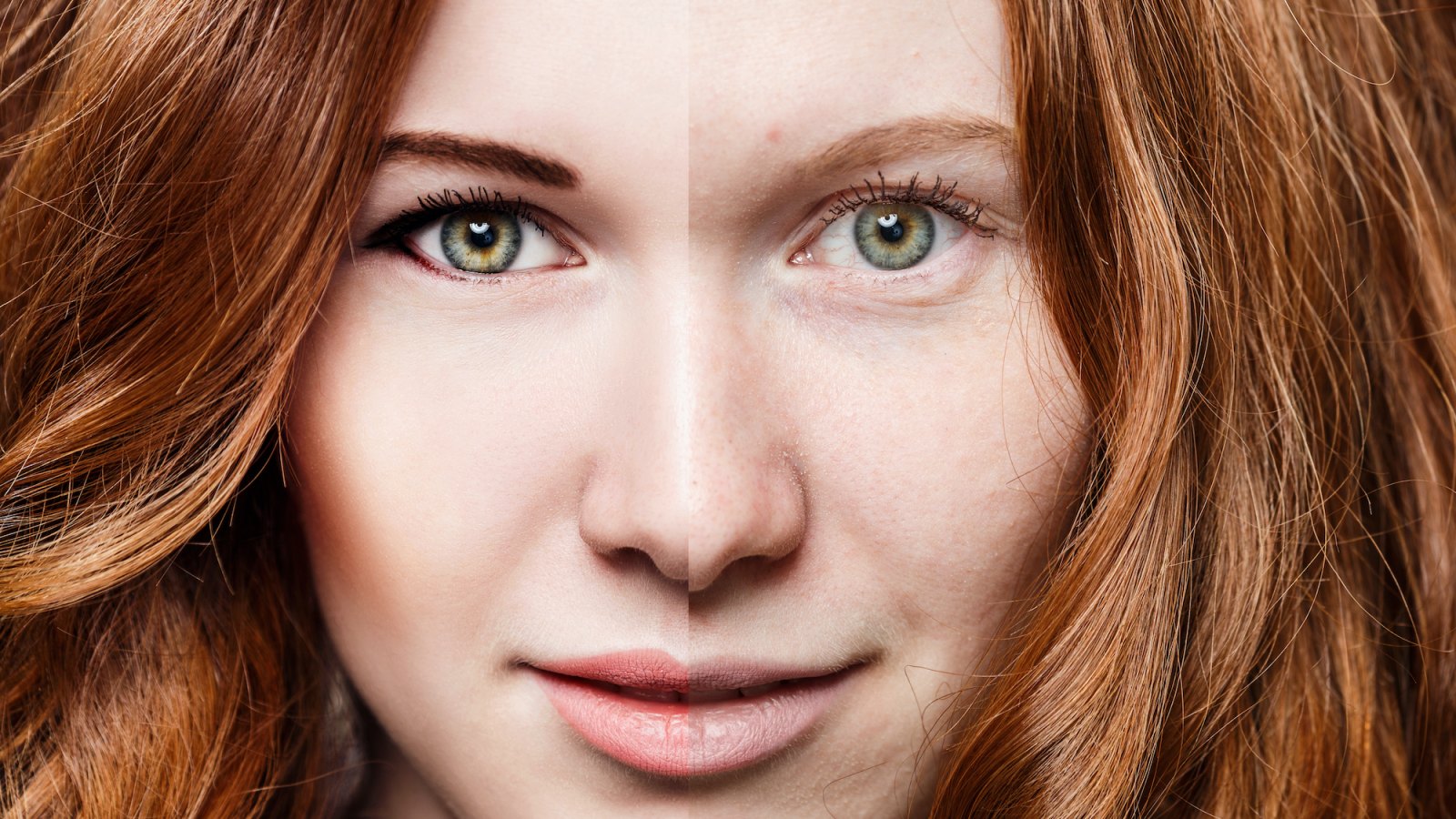Before-After-Bright-Skin-Stock-Photo