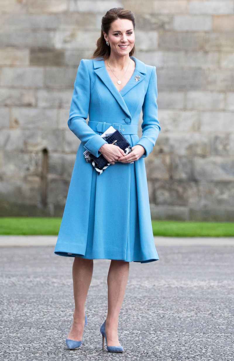 Beautiful in Blue! Duchess Kate Stuns in a Catherine Walker Coat Dress
