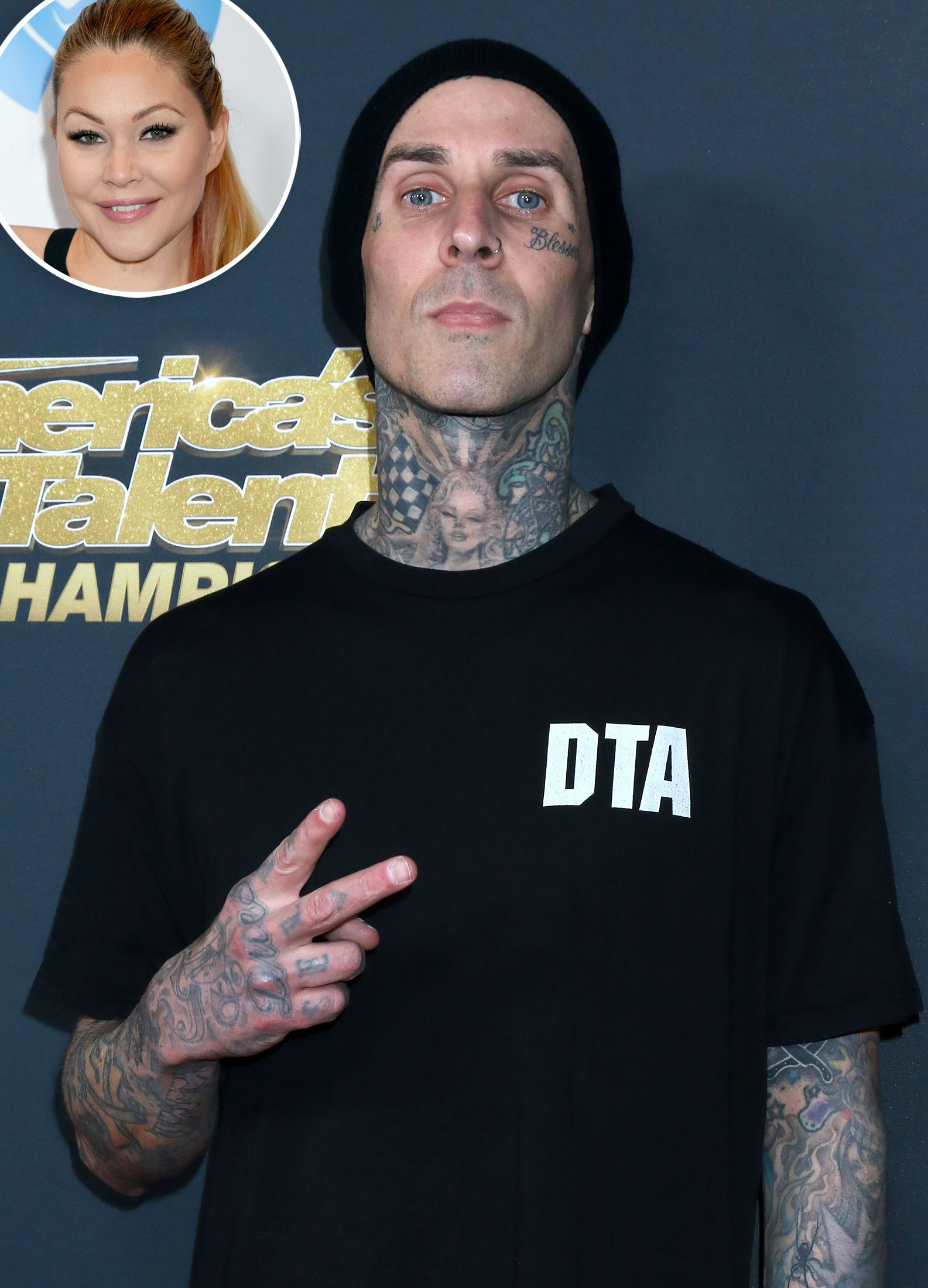 Travis Barkers daughter covers up his face tattoos using viral KVD Beauty  foundation  PopBuzz