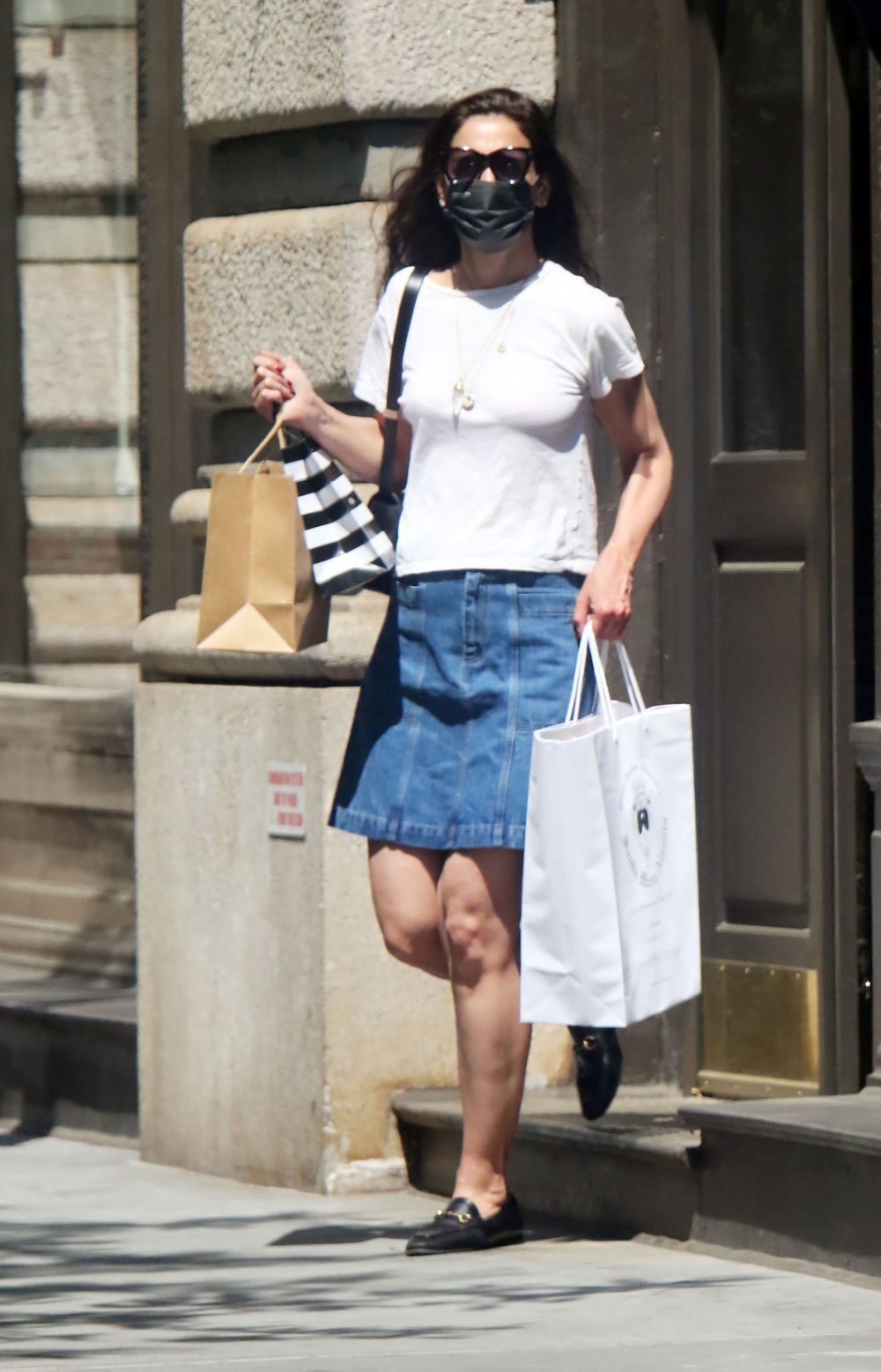 Katie Holmes Safely Goes Shopping in Soho