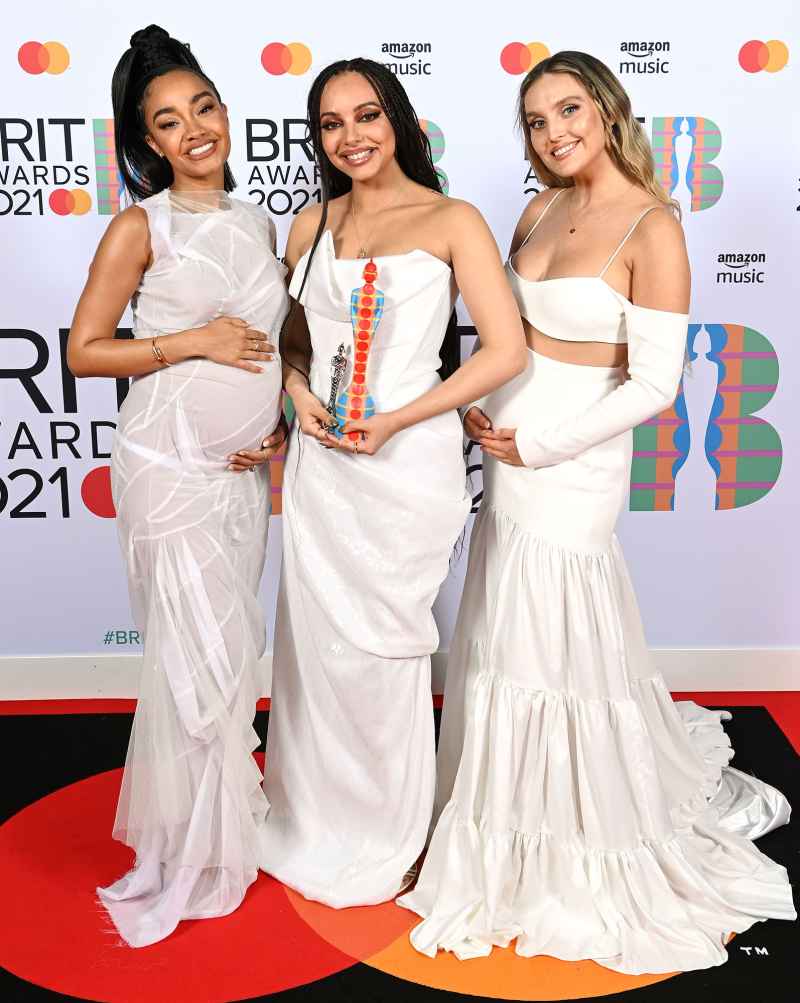 Little Mix Leigh-Anne Pinnock Jade Thirlwall Perrie Edwards 2021 Baby Bump Pregnant 41st BRIT Awards