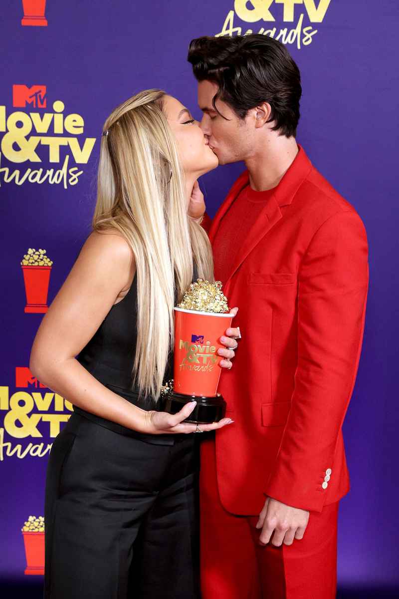 Madelyn Cline and Chase Stokes Kissing What You Didn't See Backstage MTV Movie TV Awards 2021