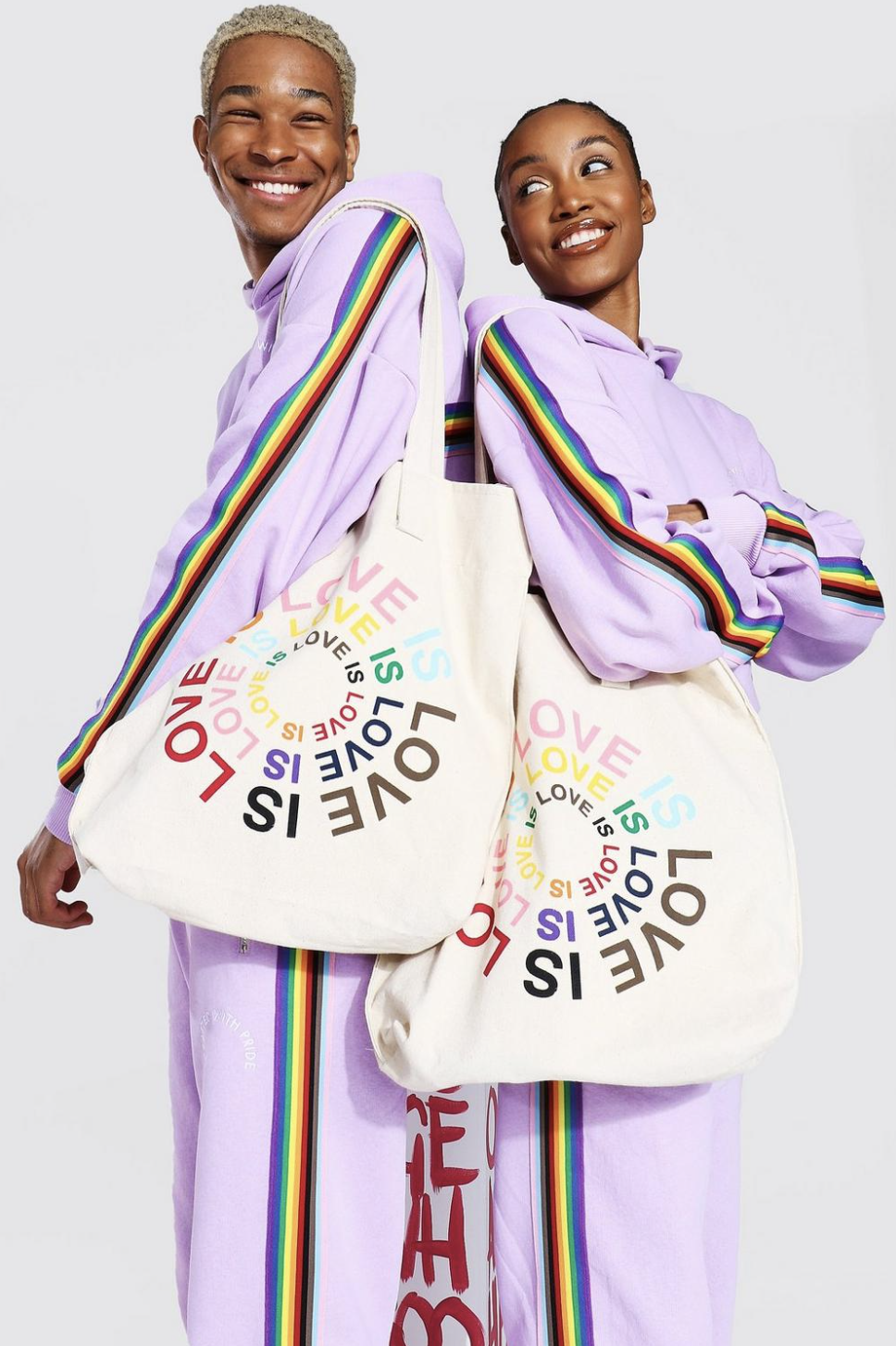 Pride Love is Circle Print Tote Bag