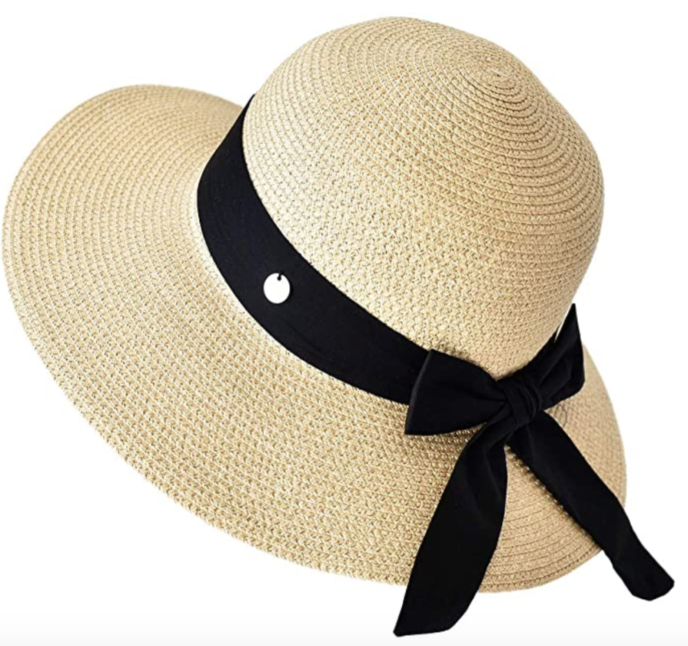 SOMALER Womens Straw Sun Hats Wide Brim Foldable Beach Hats UV UPF 50+