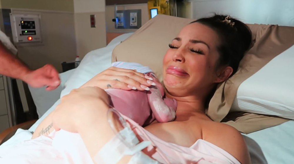Scheana Shay Sobs Holding Newborn Daughter Summer for 1st Time in Emotional Birth Video