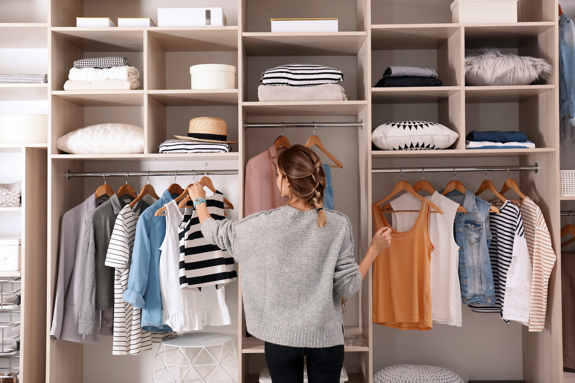 Woman-In-Closet-Stock-Photo
