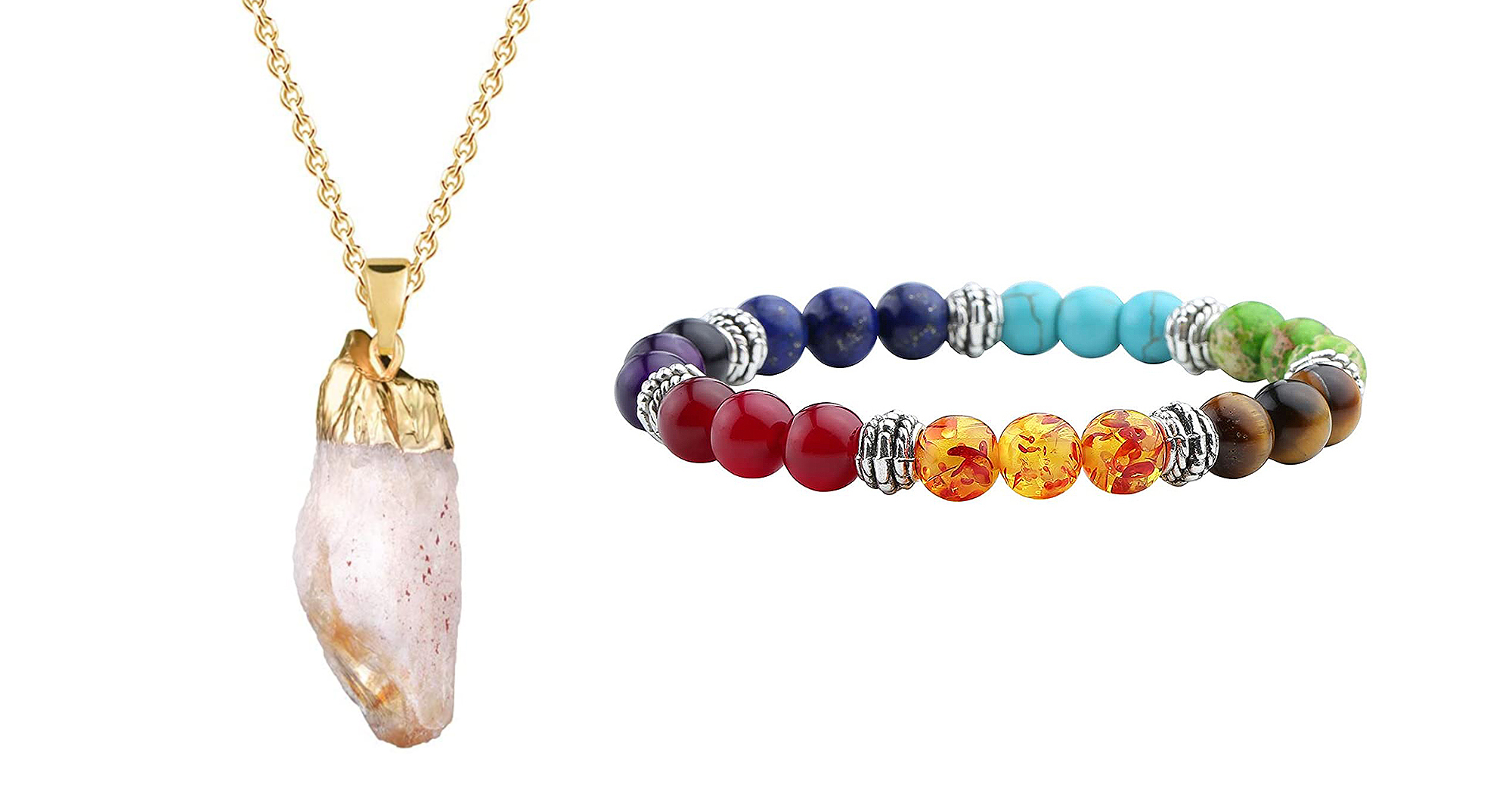 Rainbow Gemstone Chakra Bracelet Natural Crystals Beaded Bracelet  Positive Energy Balancing  Harmony Yoga  BrahmatellsStore