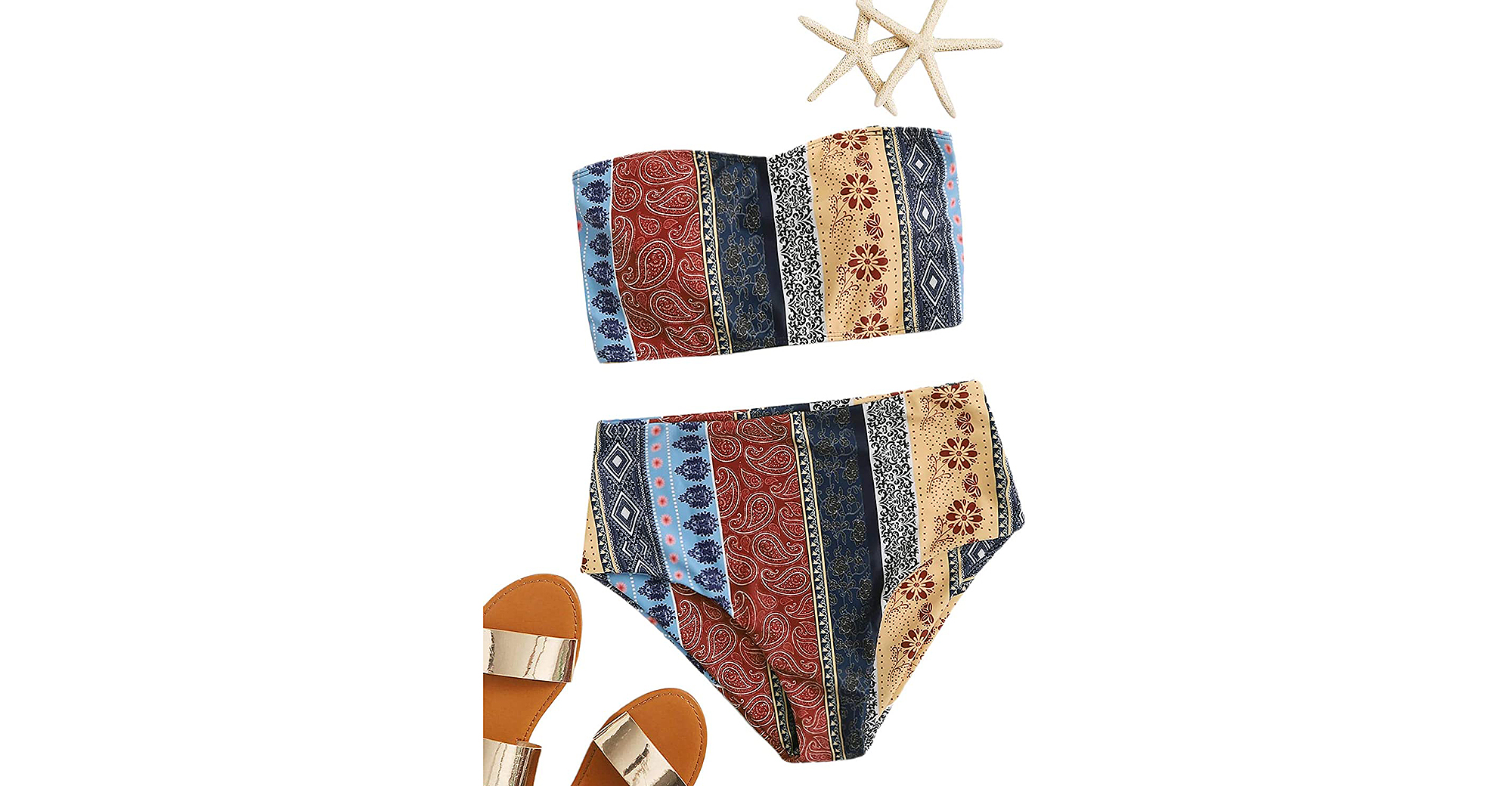 Floerns Boho Two-Piece High Waist Bathing Suit