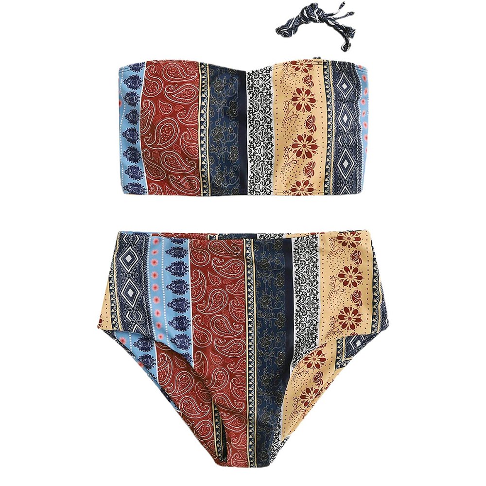 Floerns Boho Two-Piece High Waist Bathing Suit