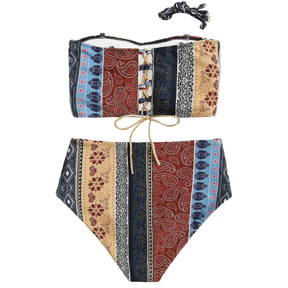 Floerns Boho Two-Piece High Waist Bathing Suit
