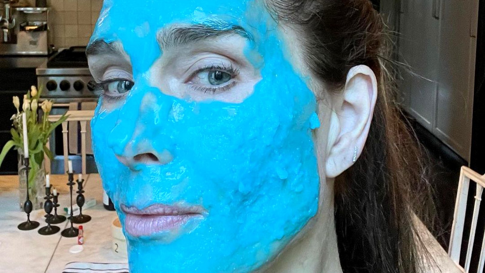 LOL! Brooke Shields Jokes She’s Joining Blue Man Group While Face Masking