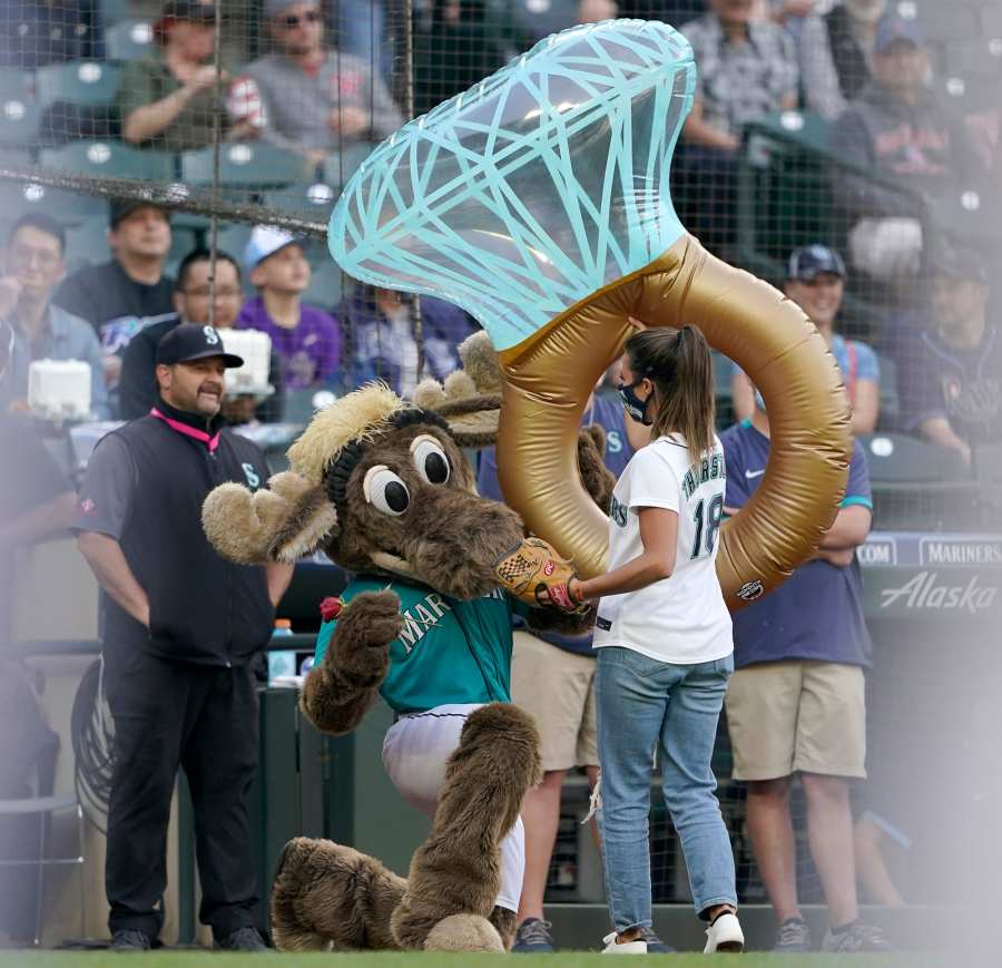 Bachelorette's Katie Thurston Throws Out First Pitch at Seattle Mariners Game