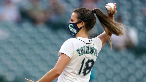 Bachelorette's Katie Thurston Throws Out First Pitch at Seattle Mariners Game