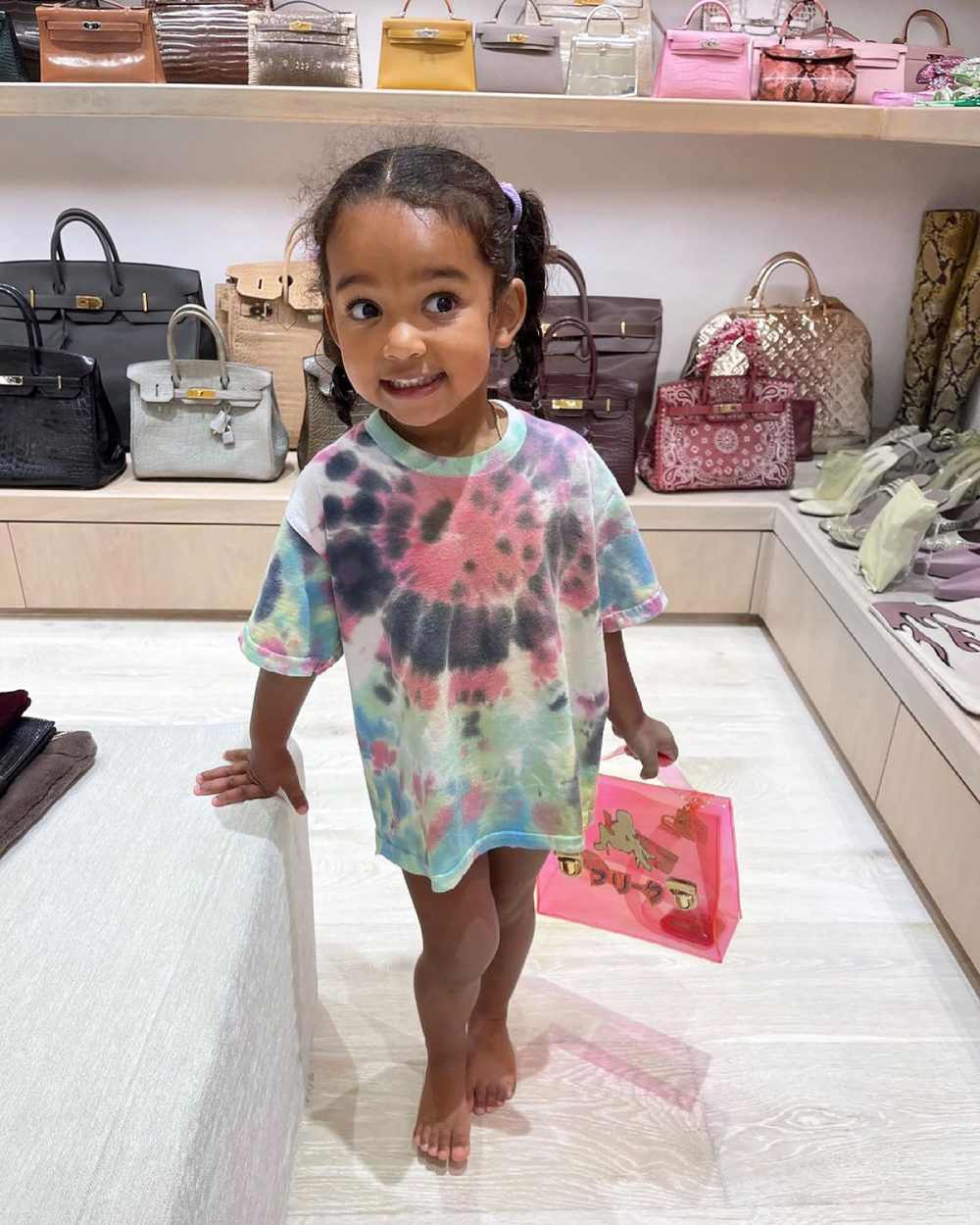LOL! Chicago West Tries to &lsquo;Sneak Off&rsquo; With Kim Kardashian&rsquo;s Designer Bag