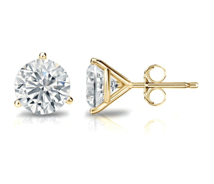 Diamond Wish 14k Gold Round Lab Grown Diamond Stud Earrings