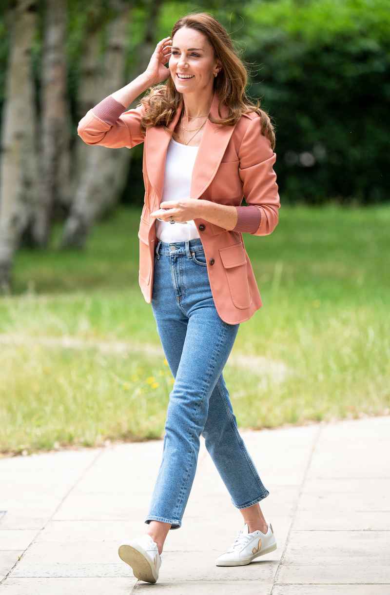 Duchess Kate Looks Cute and Casual in $1,530 Salmon-Colored Blazer