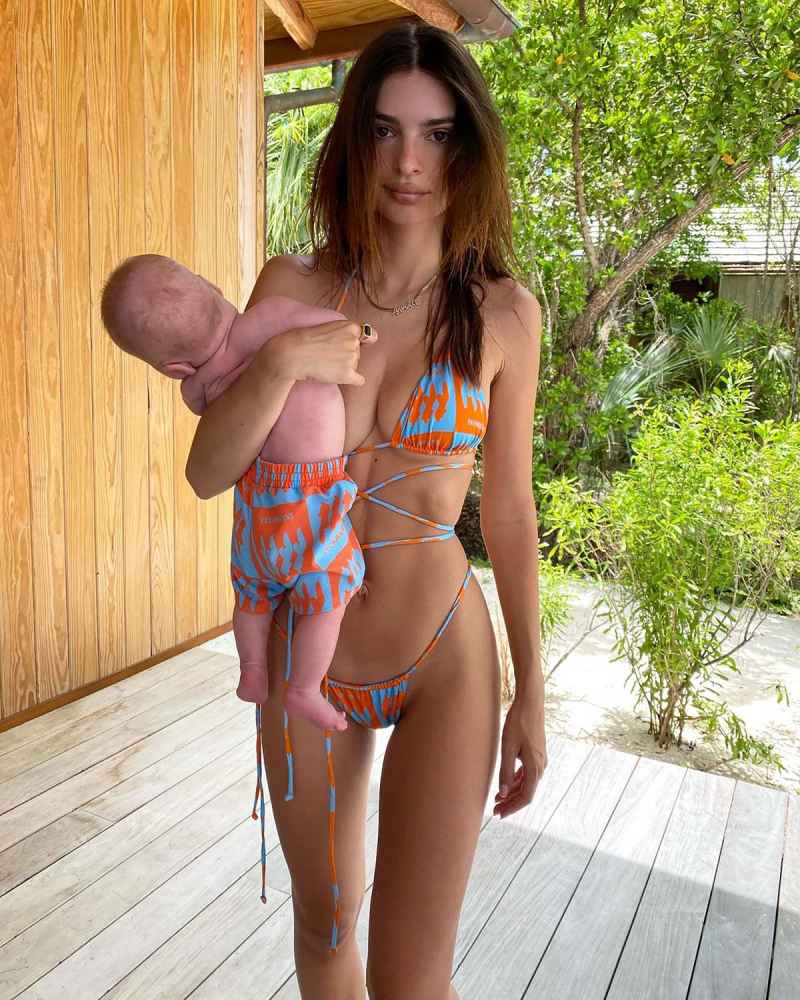 Swim Twins! Emily Ratajkowski Matches Her Bikini to Baby Sly’s Swim Trunks