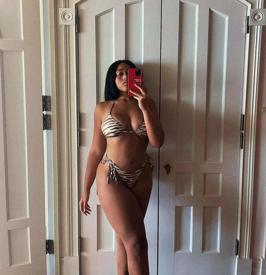 Jordyn Woods Shows Off Her Curves in Tiger-Print String Bikini: Pic