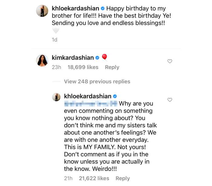 Khloe Kardashian Claps Back Troll Who Criticized Her Kanye West Birthday Post