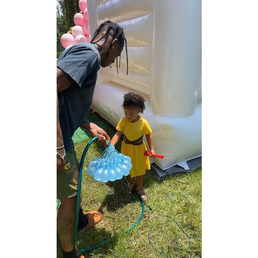 Kylie Jenner and Travis Scott Have Water Balloon Fight With Daughter Stormi Memorial Day 6