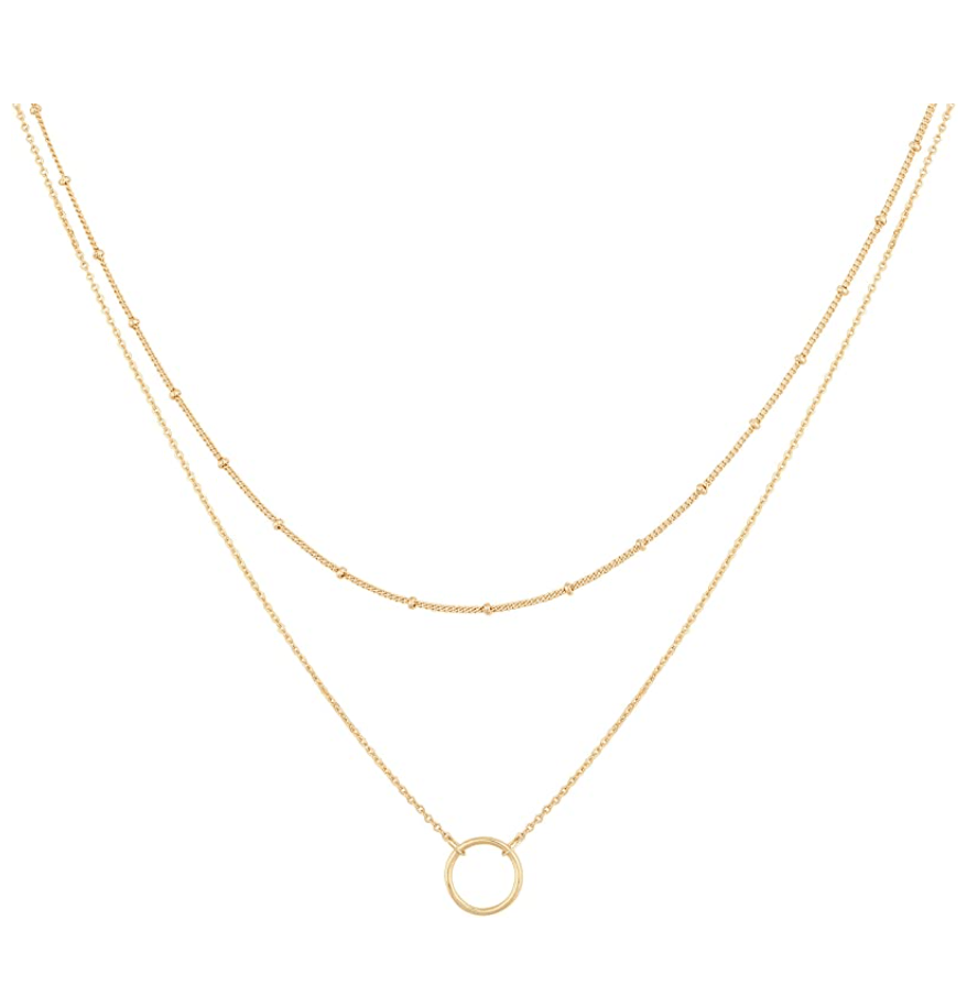 MEVECCO Layered Heart Necklace Pendant