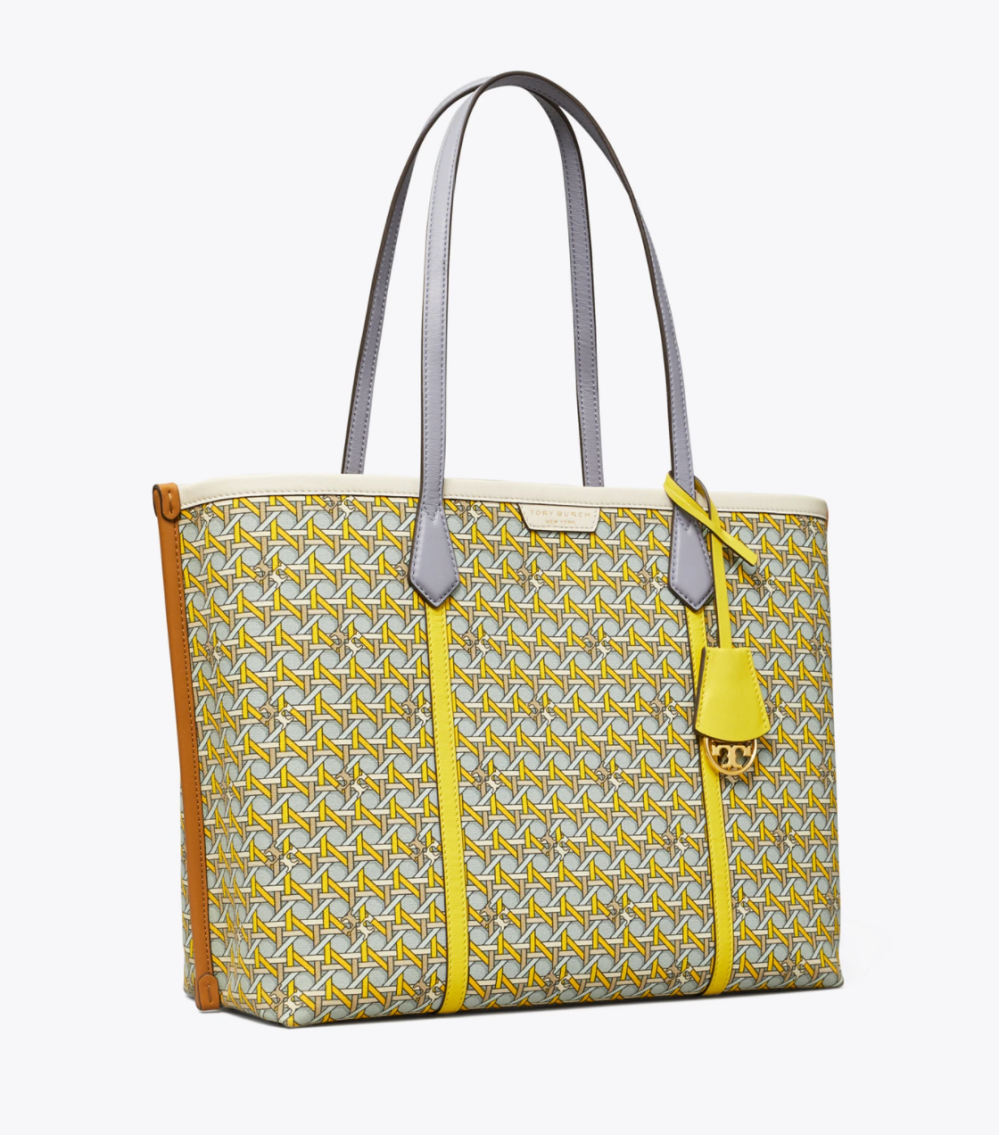 Perry Printed Canvas Triple-Compartment Tote Bag
