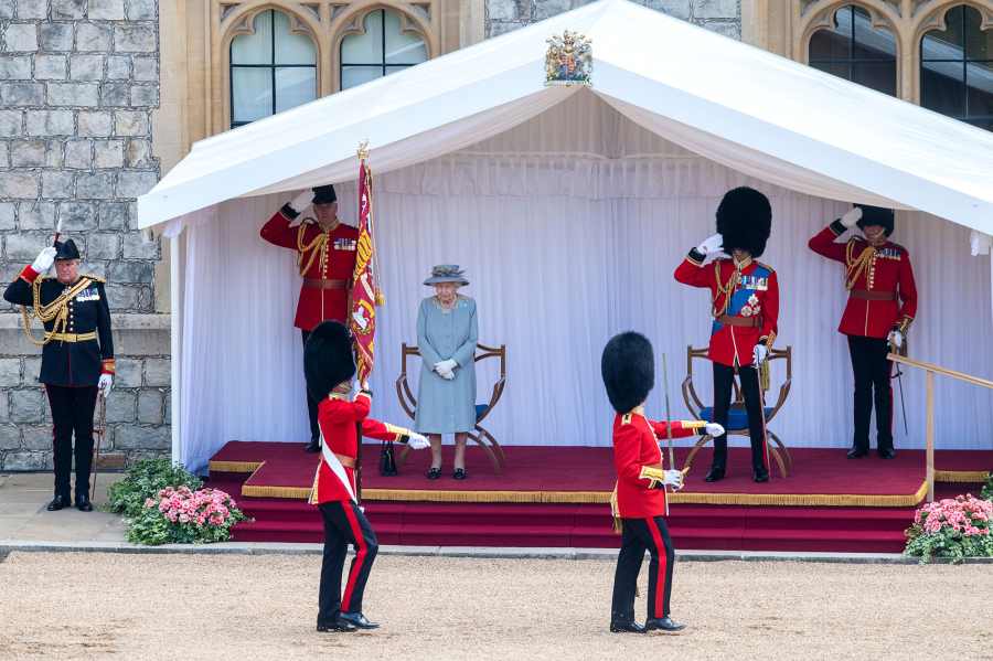 Queen Elizabeth Celebrates Trooping of the Colour Without the Royal Family: Photos