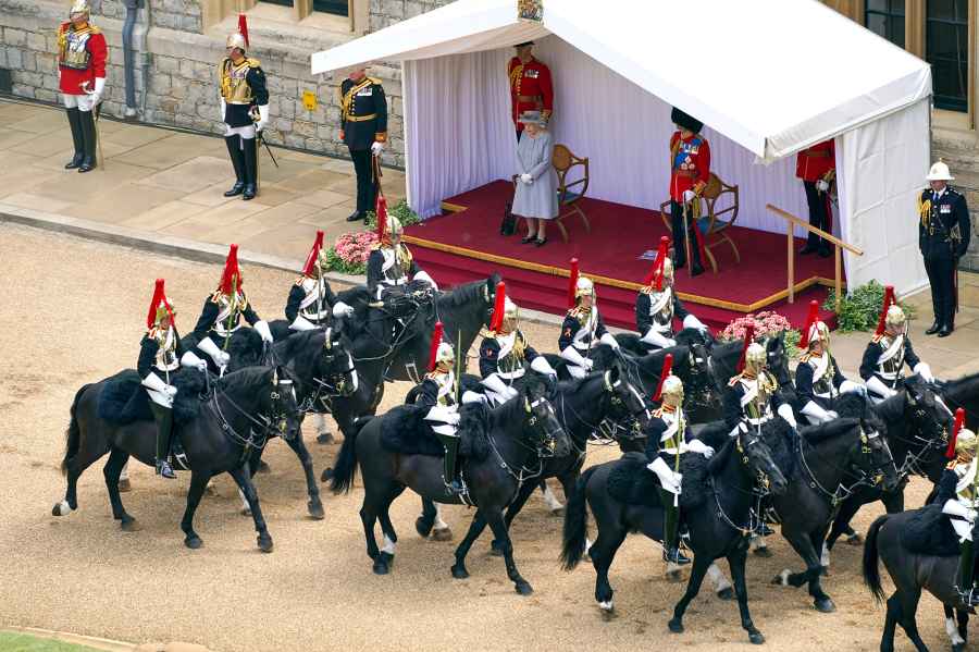 Queen Elizabeth Celebrates Trooping of the Colour Without the Royal Family: Photos