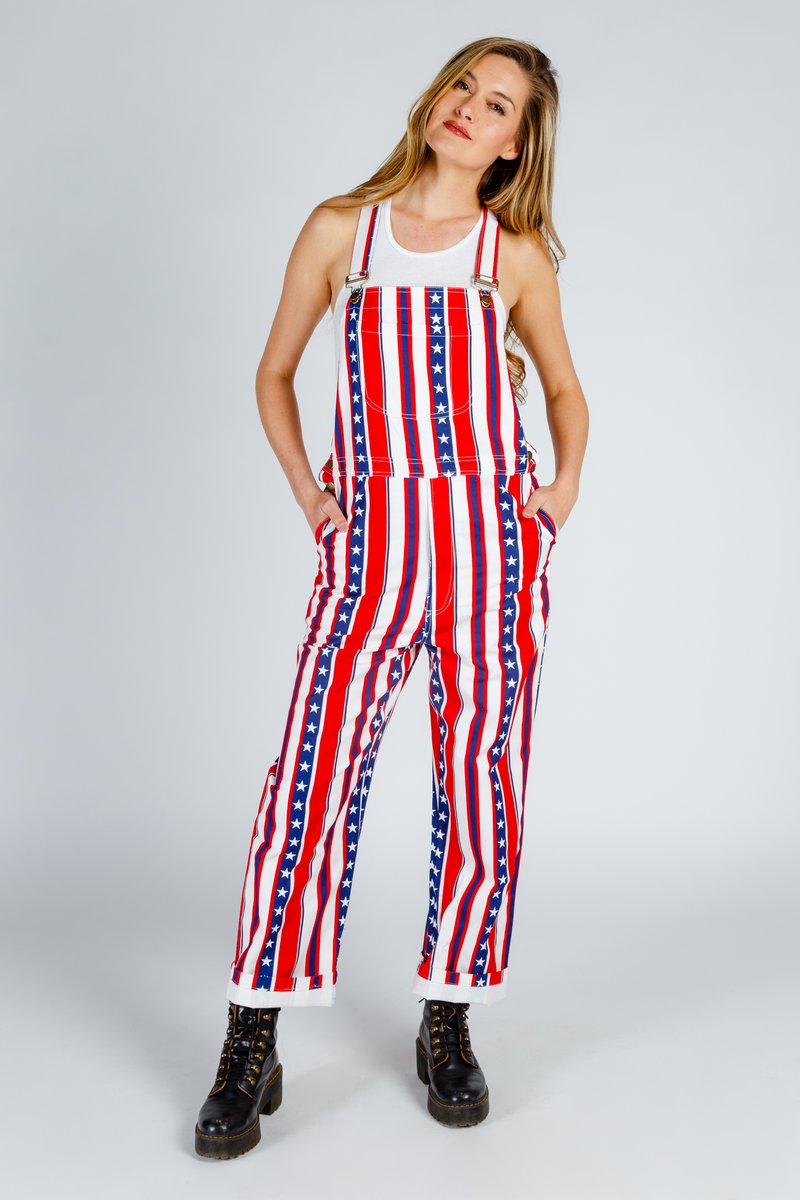 The Yosemites Ladies Unisex American Flag Overalls