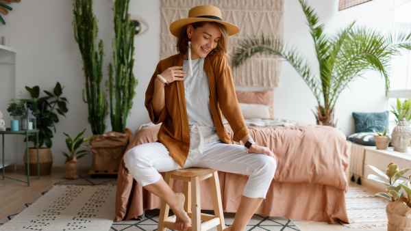 Woman-Home-Decor-Stock-Photo