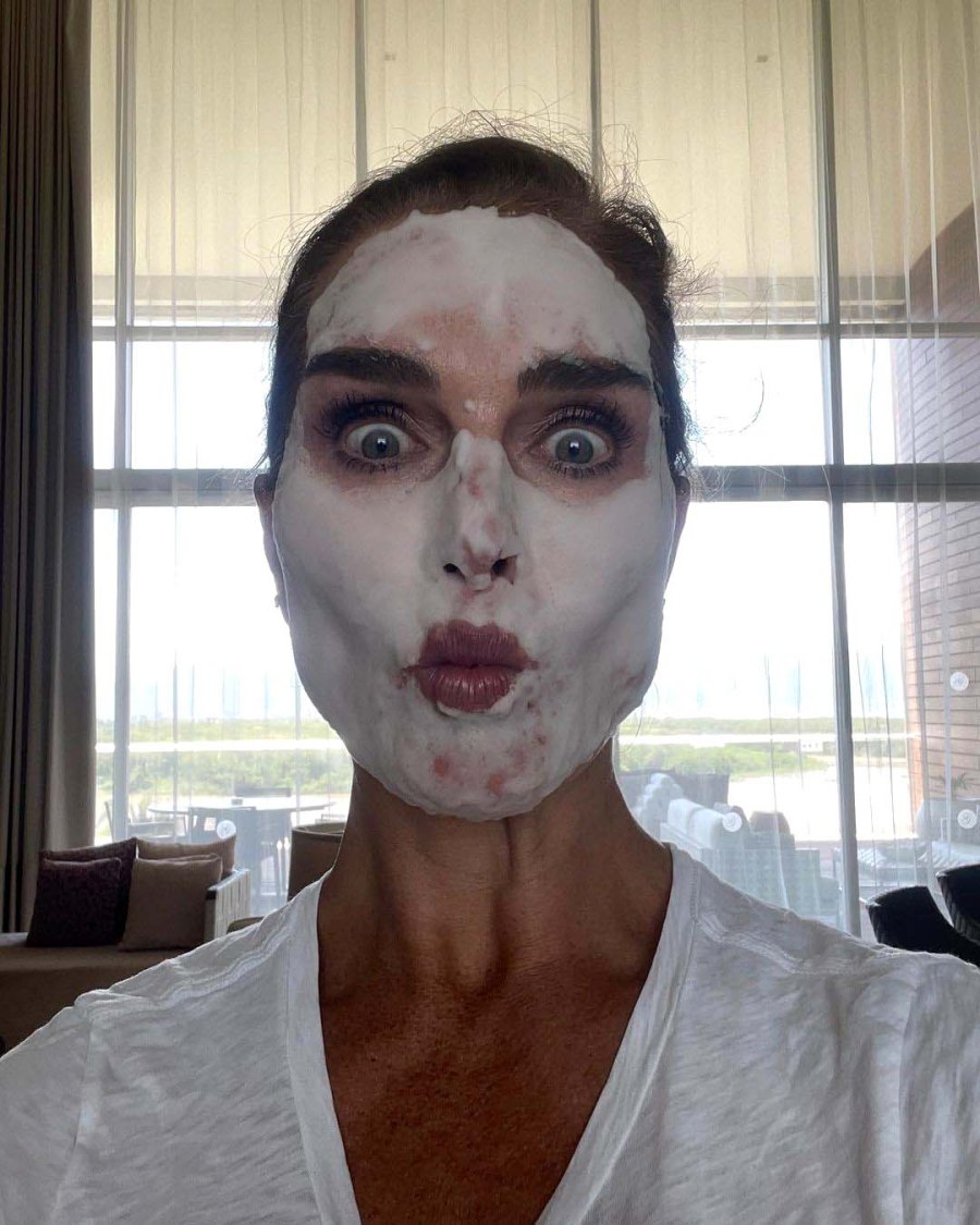 Brooke Shields Taking Duck Face Selfie While Face Masking Is Whole Mood