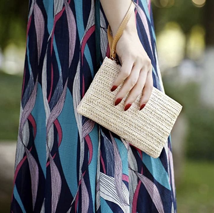 COOKOOKY Women's Straw Clutch Bag