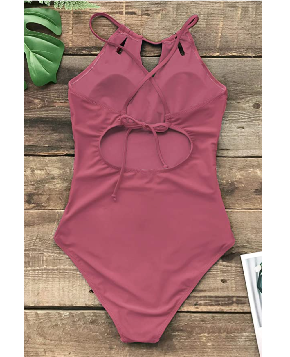 Cupshe High-Neck Ruched One-Piece Swimsuit Is Ultra-Flattering