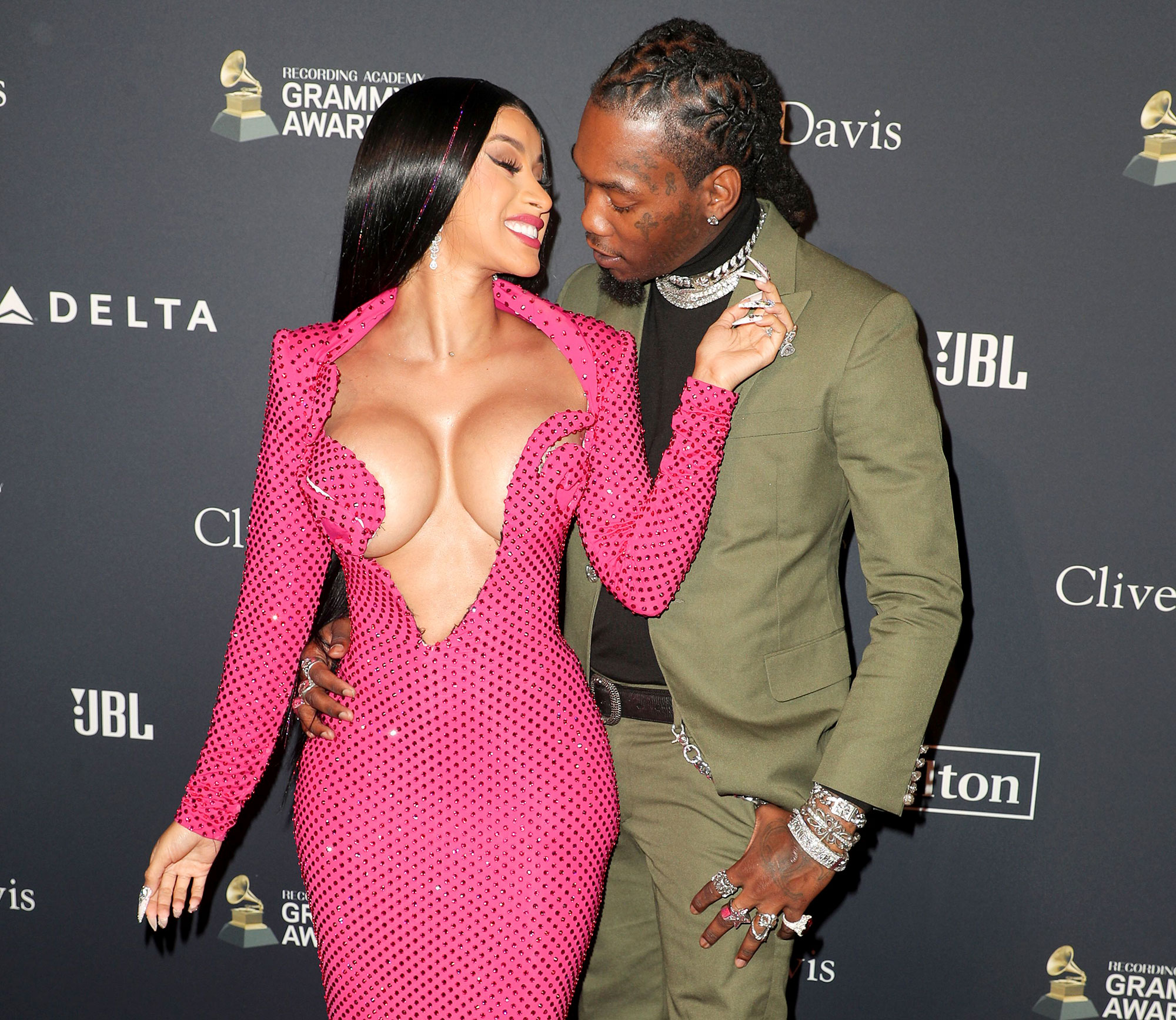 Pregnant Cardi Flaunts Baby Bump in Sexy Dress With Offset