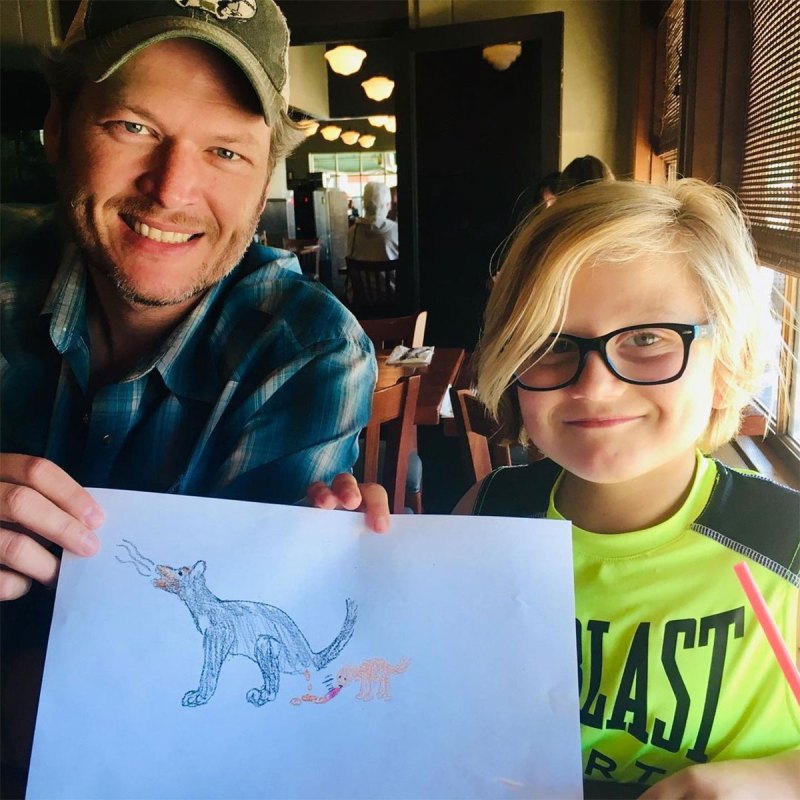 Darling Drawing Blake Shelton Sweetest Photos With Gwen Stefani 3 Sons Over the Years
