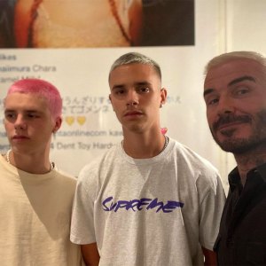 David Beckham Bleaches Buzz Cut After Romeo, Brooklyn
