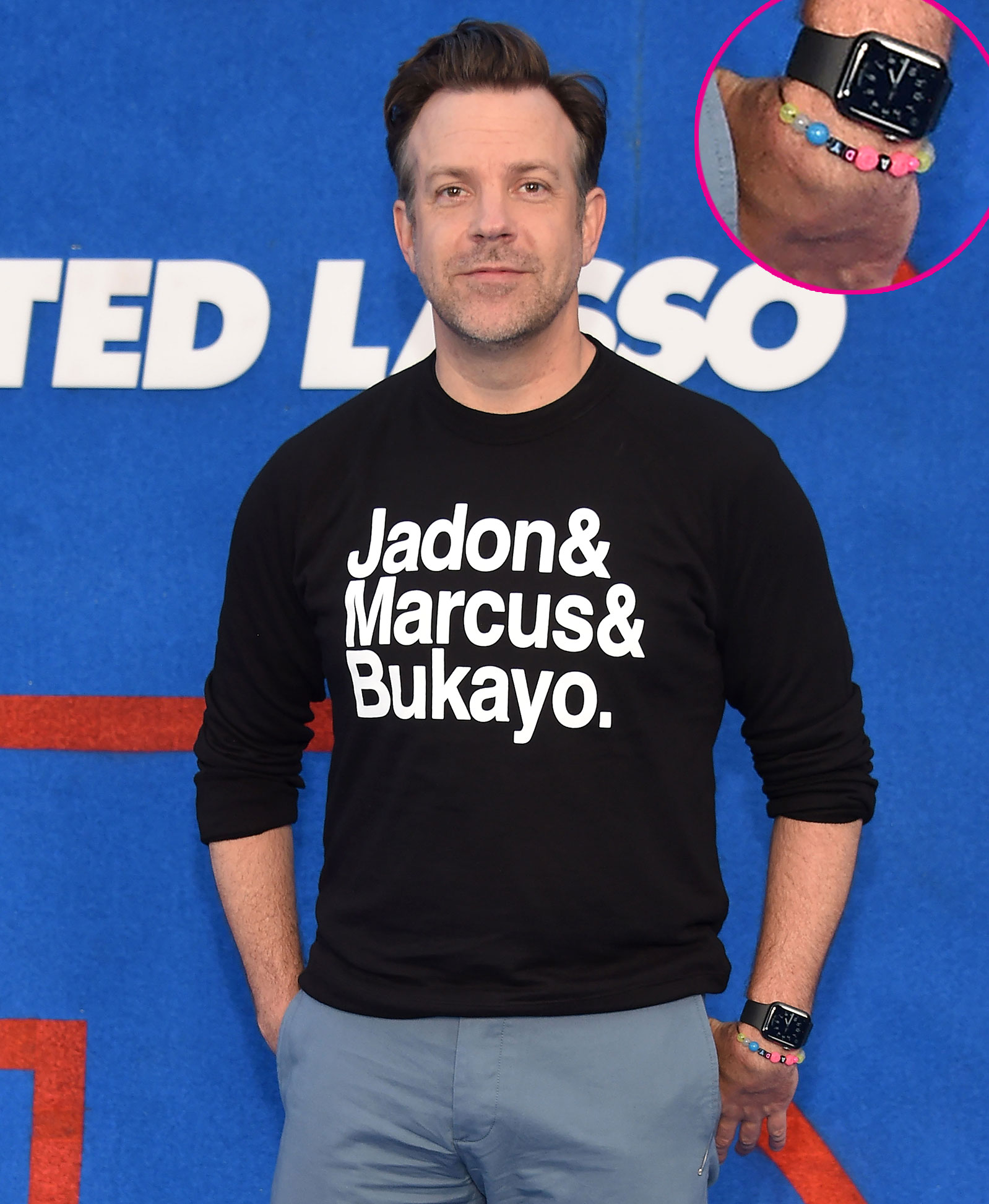 Jason Sudeikis Daughter Made Him Bracelet Ted Lasso Premiere