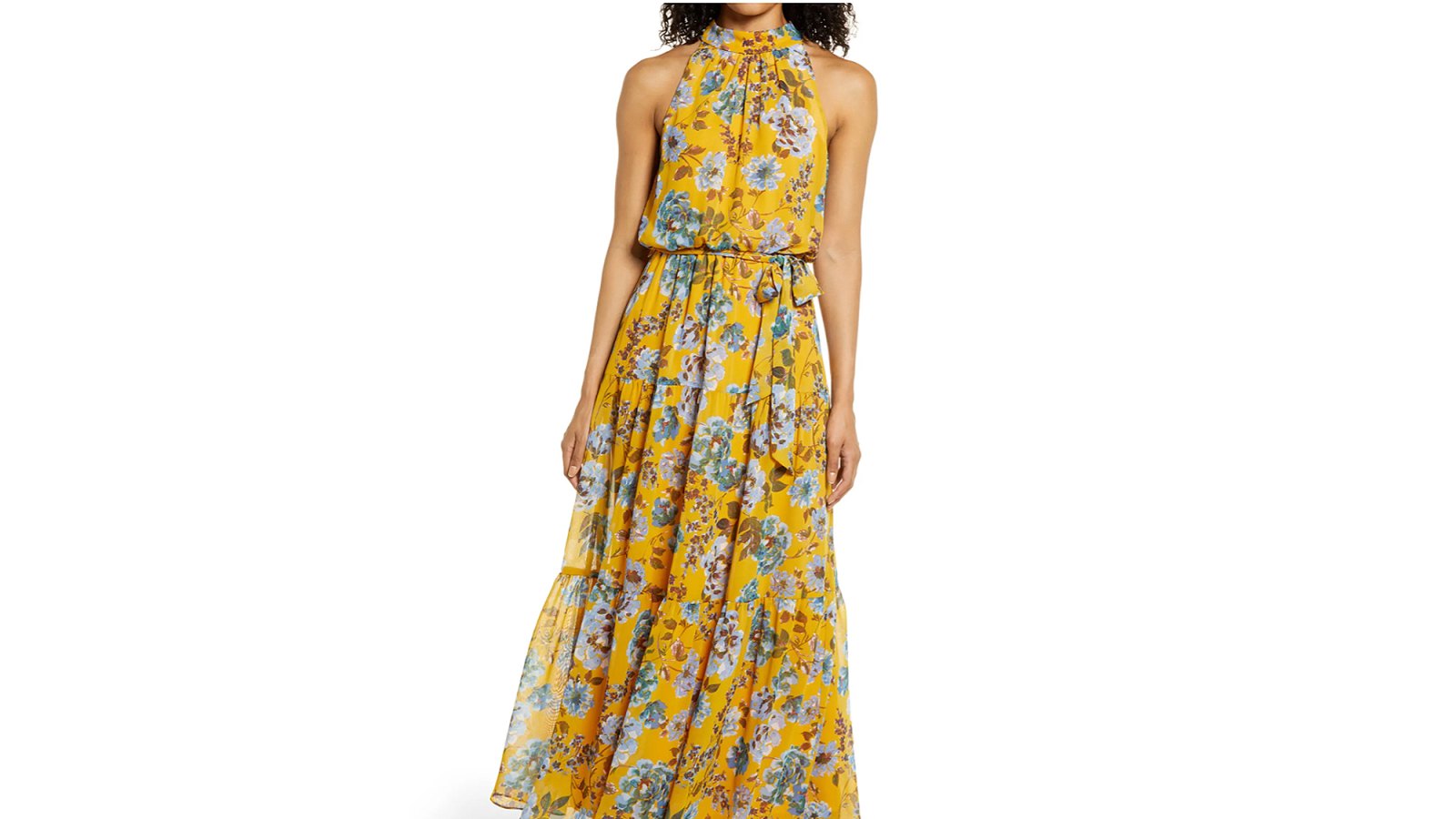 Julia Jordan Floral Halter Neck Maxi Dress